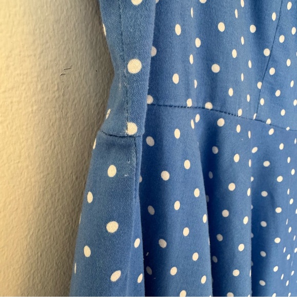 Grace Karin Blue Polka Dot Dress Circle Skirt Wedding Guest Office  Date #0007 - Picture 5 of 15